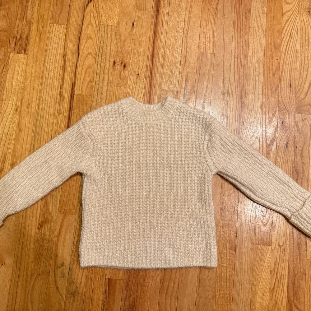 $69 H&M Divided women sweater metallic Cream Sparkle knit size XS New